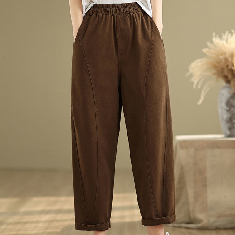 Pantalon sarouel décontracté en polyester avec poches et taille élastique Buddha Stones pour femme - image 17