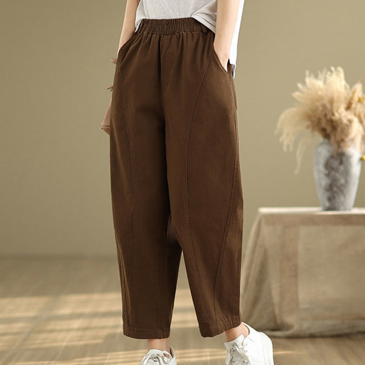 Pantalon sarouel décontracté en polyester avec poches et taille élastique Buddha Stones pour femme - image 19