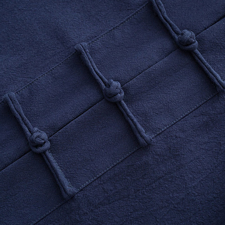 Ensemble 2 pièces pour homme, chemise à manches longues et pantalon en coton avec poches, motif Buddha Stones - image 7