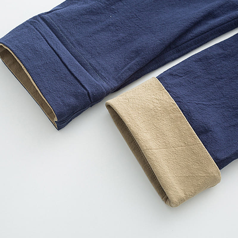Ensemble 2 pièces pour homme, chemise à manches longues et pantalon en coton avec poches, motif Buddha Stones - image 10