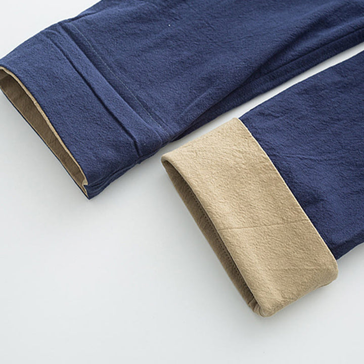 Ensemble 2 pièces pour homme, chemise à manches longues et pantalon en coton avec poches, motif Buddha Stones - image 10
