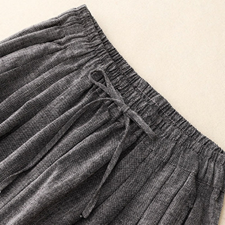 Pantalon large décontracté en polyester avec poches pour femme, tissu texturé Buddha Stones - image 3