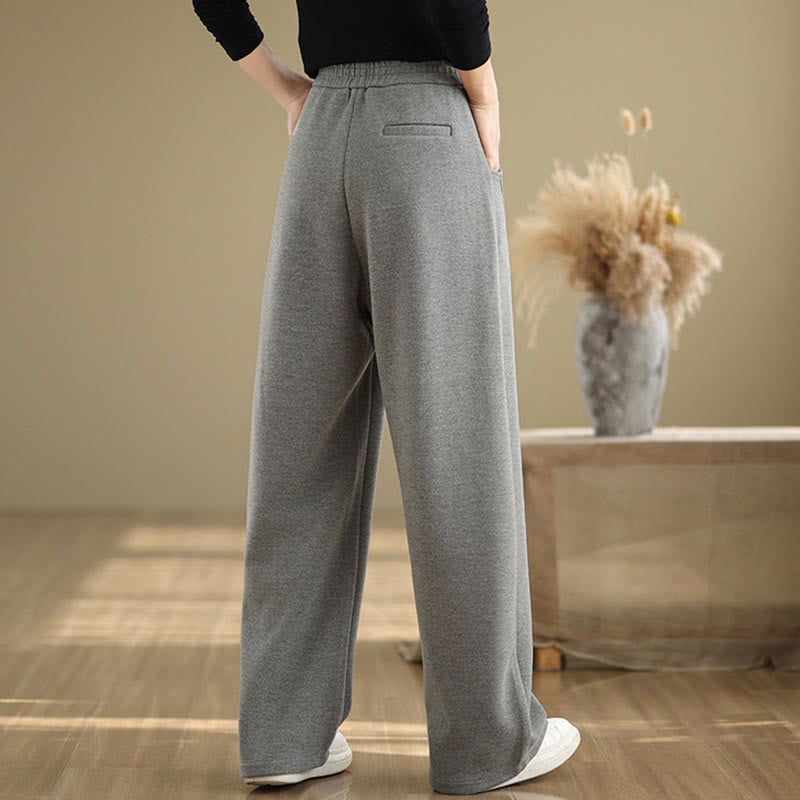 Pantalon droit décontracté en polyester épais avec poches pour femme Buddha Stones - image 11