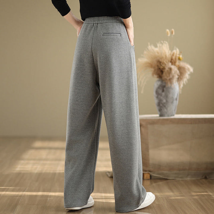 Pantalon droit décontracté en polyester épais avec poches pour femme Buddha Stones - image 11