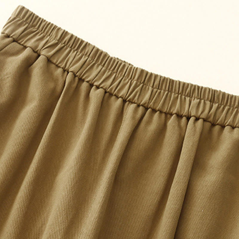 Pantalon décontracté en coton et polyester avec poches pour femme, boutons-pression et Buddha Stones - image 4