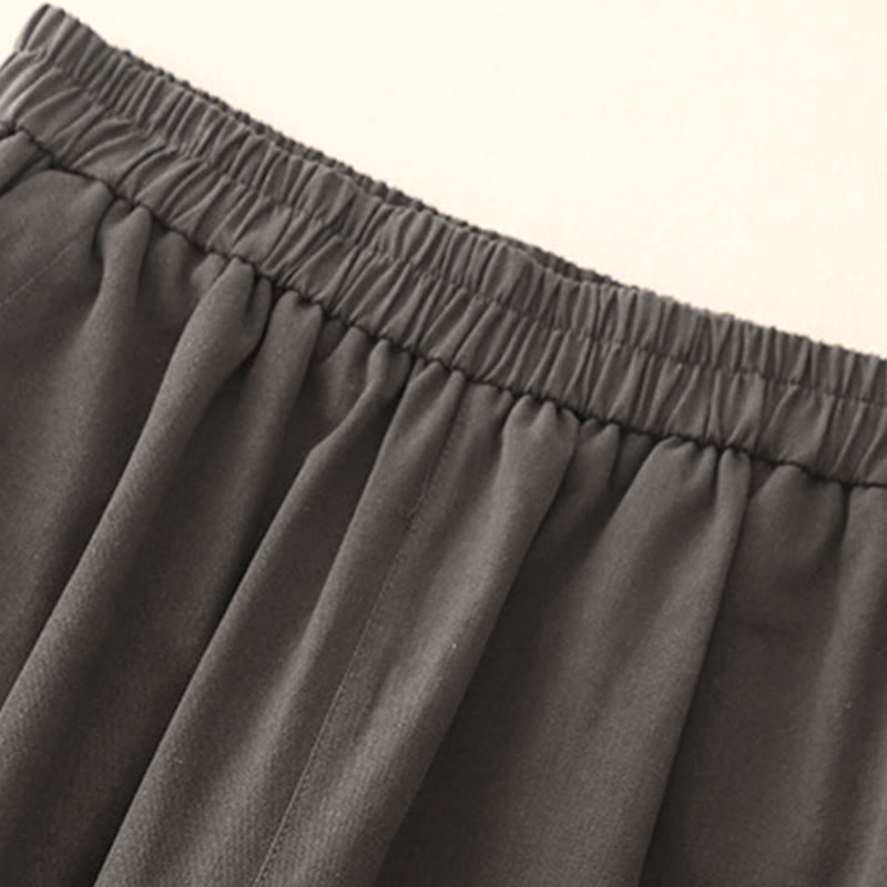 Pantalon décontracté en coton et polyester avec poches pour femme, boutons-pression et Buddha Stones - image 13
