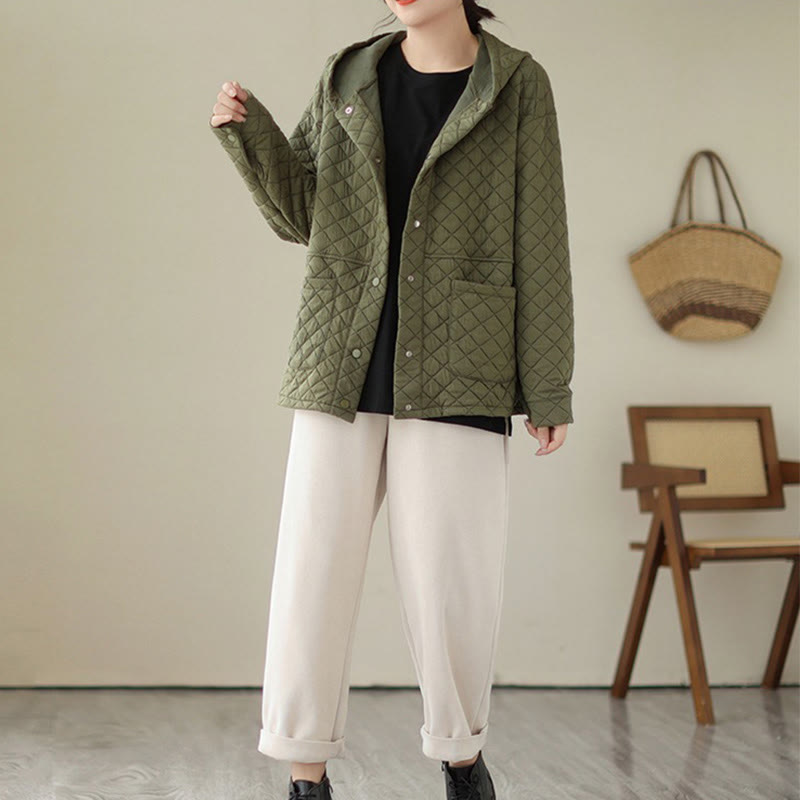 Veste thermique à manches longues en coton pour femme, motif Buddha Stones, avec poches - image 4