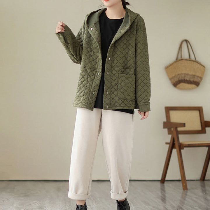 Veste thermique à manches longues en coton pour femme, motif Buddha Stones, avec poches - image 4