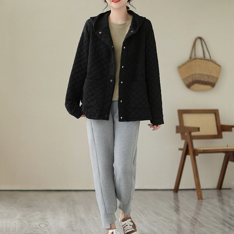 Veste thermique à manches longues en coton pour femme, motif Buddha Stones, avec poches - image 12