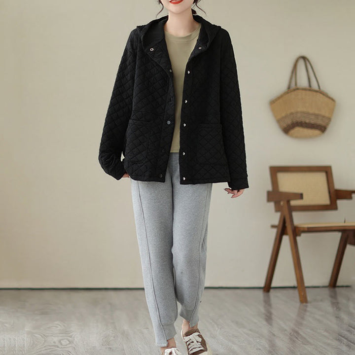 Veste thermique à manches longues en coton pour femme, motif Buddha Stones, avec poches - image 12