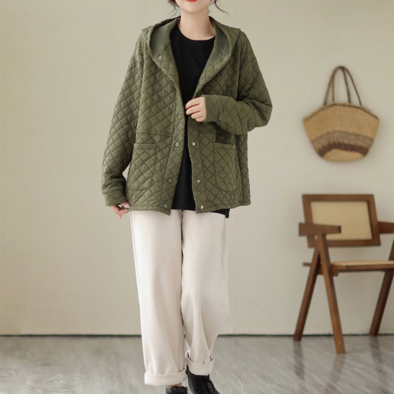 Veste thermique à manches longues en coton pour femme, motif Buddha Stones, avec poches - image 5