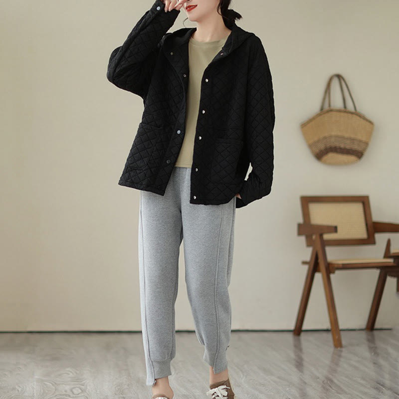 Veste thermique à manches longues en coton pour femme, motif Buddha Stones, avec poches - image 13