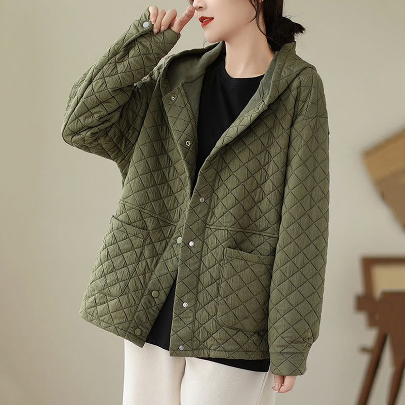 Veste thermique à manches longues en coton pour femme, motif Buddha Stones, avec poches - image 1