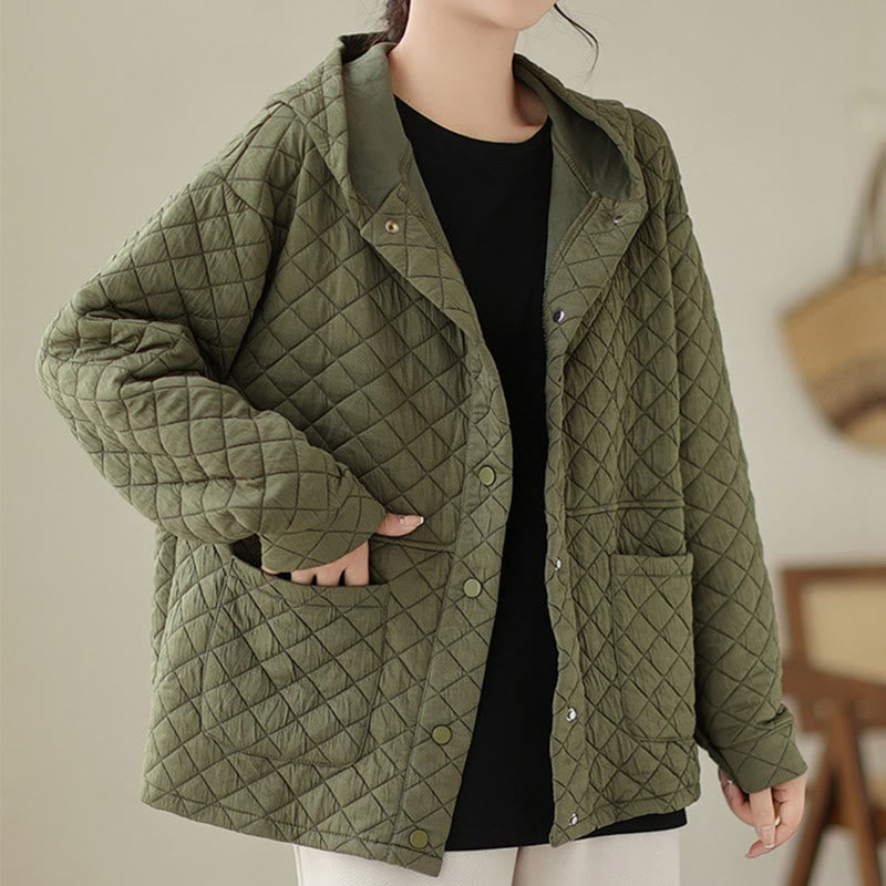 Veste thermique à manches longues en coton pour femme, motif Buddha Stones, avec poches - image 2
