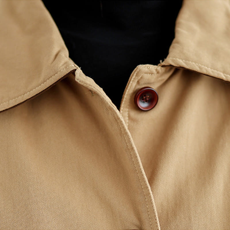 Veste matelassée à manches longues en coton pour femme, avec poches et boutons à revers, motif Buddha Stones - image 7