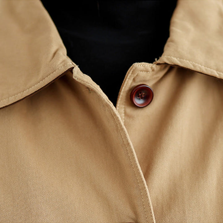 Veste matelassée à manches longues en coton pour femme, avec poches et boutons à revers, motif Buddha Stones - image 7