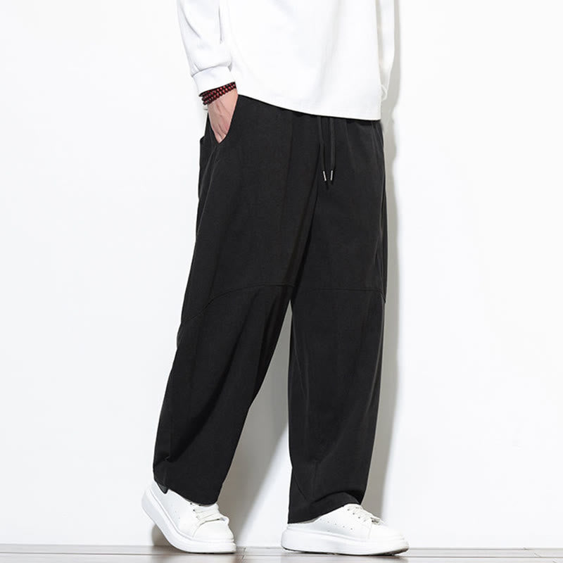 Pantalon Buddha Stones en velours côtelé de coton pour homme, couleur unie, avec cordon de serrage et poches - image 26