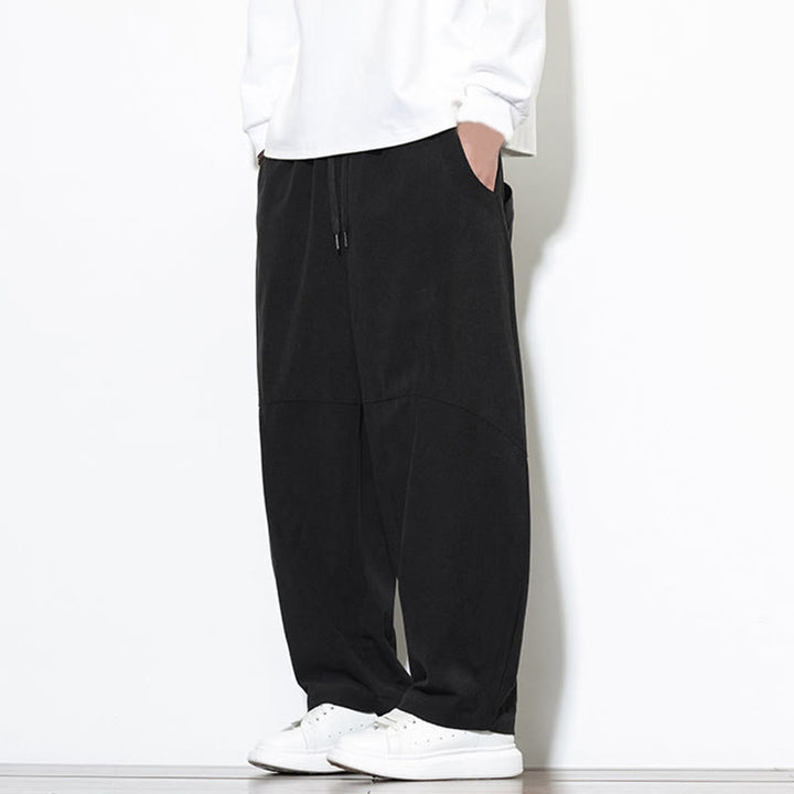 Pantalon Buddha Stones en velours côtelé de coton pour homme, couleur unie, avec cordon de serrage et poches - image 23