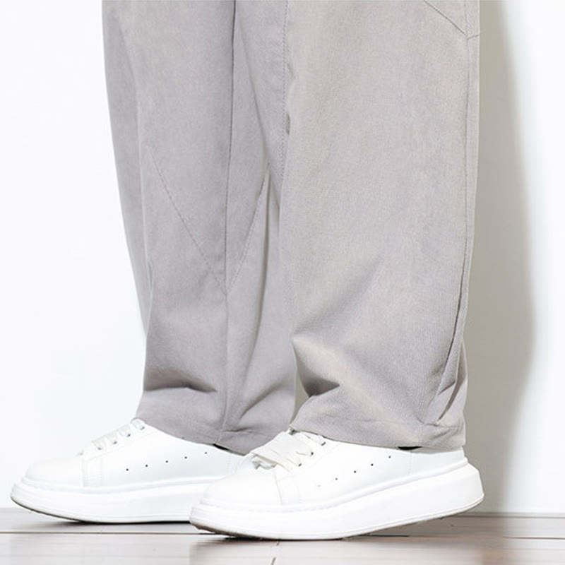 Pantalon Buddha Stones en velours côtelé de coton pour homme, couleur unie, avec cordon de serrage et poches - image 19