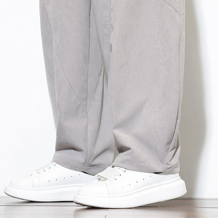 Pantalon Buddha Stones en velours côtelé de coton pour homme, couleur unie, avec cordon de serrage et poches - image 19