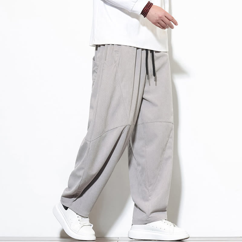 Pantalon Buddha Stones en velours côtelé de coton pour homme, couleur unie, avec cordon de serrage et poches - image 15