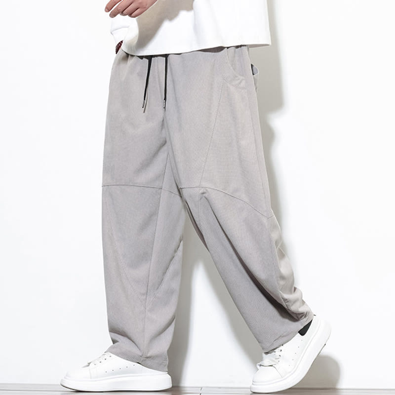 Pantalon Buddha Stones en velours côtelé de coton pour homme, couleur unie, avec cordon de serrage et poches - image 10