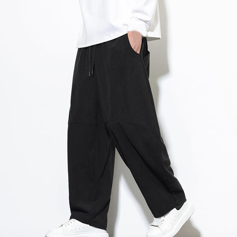 Pantalon Buddha Stones en velours côtelé de coton pour homme, couleur unie, avec cordon de serrage et poches - image 25