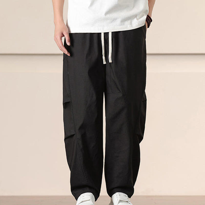 Pantalon sarouel pour homme avec cordon de serrage et poches, couleur unie, motif Buddha Stones Commute Spring - image 10