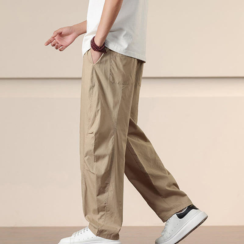 Pantalon sarouel pour homme avec cordon de serrage et poches, couleur unie, motif Buddha Stones Commute Spring - image 6