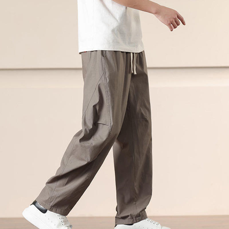 Pantalon sarouel pour homme avec cordon de serrage et poches, couleur unie, motif Buddha Stones Commute Spring - image 29