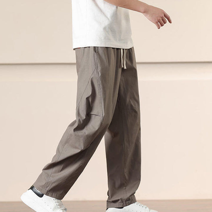 Pantalon sarouel pour homme avec cordon de serrage et poches, couleur unie, motif Buddha Stones Commute Spring - image 29