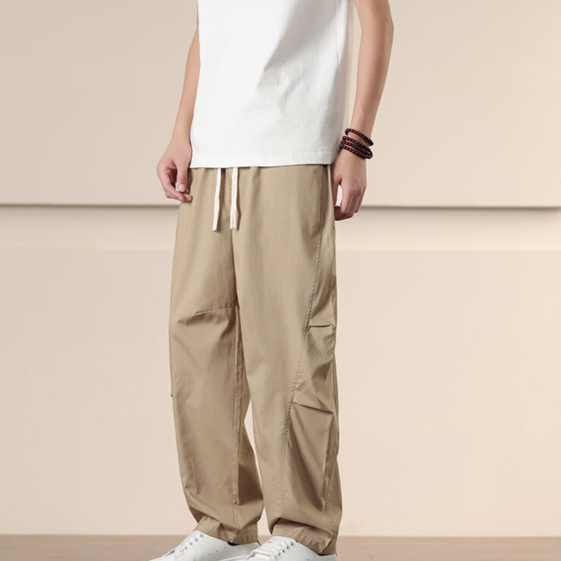 Pantalon sarouel pour homme avec cordon de serrage et poches, couleur unie, motif Buddha Stones Commute Spring - image 4