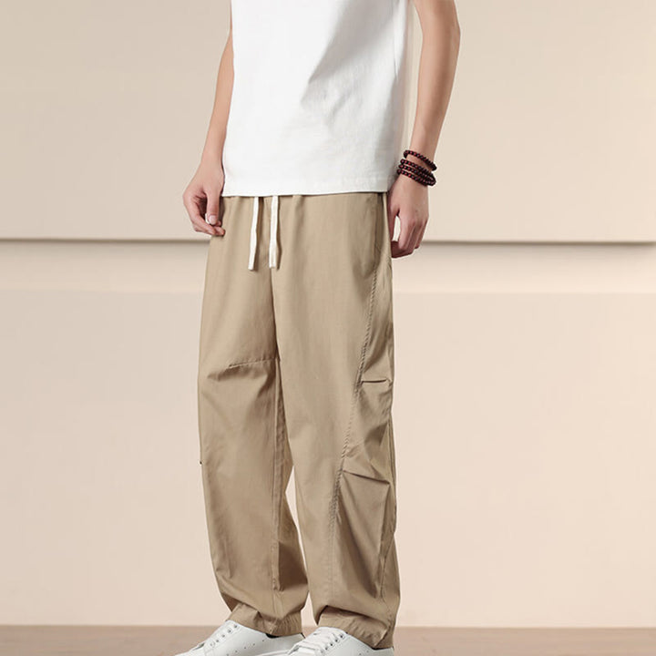 Pantalon sarouel pour homme avec cordon de serrage et poches, couleur unie, motif Buddha Stones Commute Spring - image 4