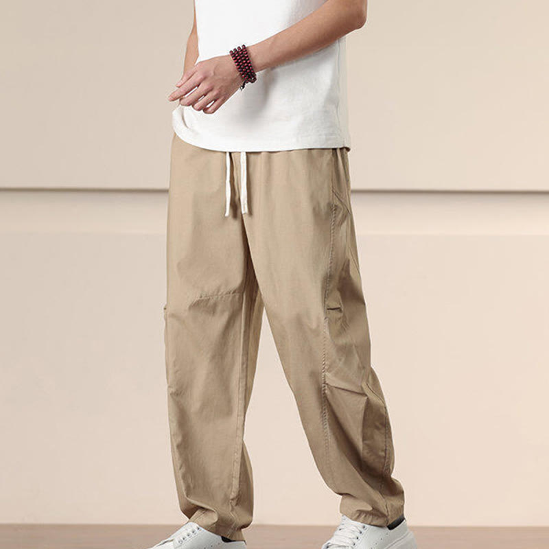 Pantalon sarouel pour homme avec cordon de serrage et poches, couleur unie, motif Buddha Stones Commute Spring - image 2