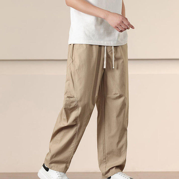 Pantalon sarouel pour homme avec cordon de serrage et poches, couleur unie, motif Buddha Stones Commute Spring - image 3