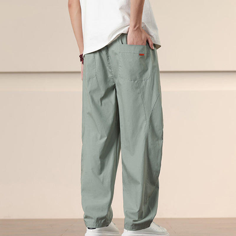 Pantalon sarouel pour homme avec cordon de serrage et poches, couleur unie, motif Buddha Stones Commute Spring - image 24