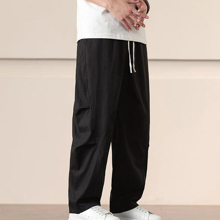 Pantalon sarouel pour homme avec cordon de serrage et poches, couleur unie, motif Buddha Stones Commute Spring - image 15
