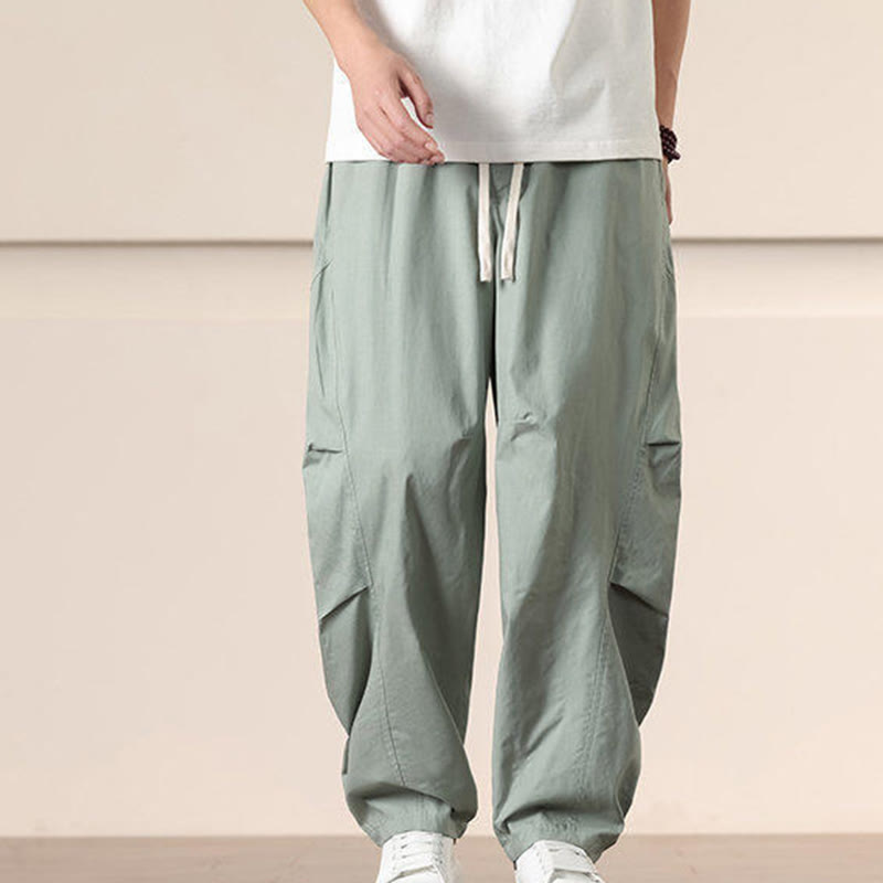 Pantalon sarouel pour homme avec cordon de serrage et poches, couleur unie, motif Buddha Stones Commute Spring - image 18