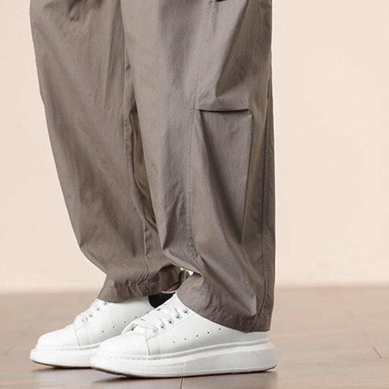 Pantalon sarouel pour homme avec cordon de serrage et poches, couleur unie, motif Buddha Stones Commute Spring - image 37