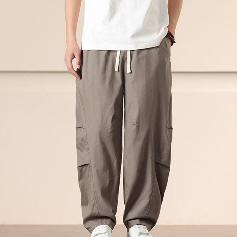 Pantalon sarouel pour homme avec cordon de serrage et poches, couleur unie, motif Buddha Stones Commute Spring - image 27