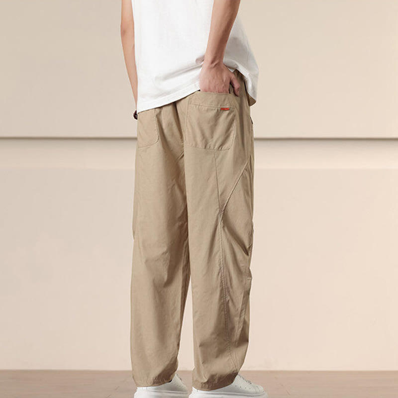 Pantalon sarouel pour homme avec cordon de serrage et poches, couleur unie, motif Buddha Stones Commute Spring - image 5