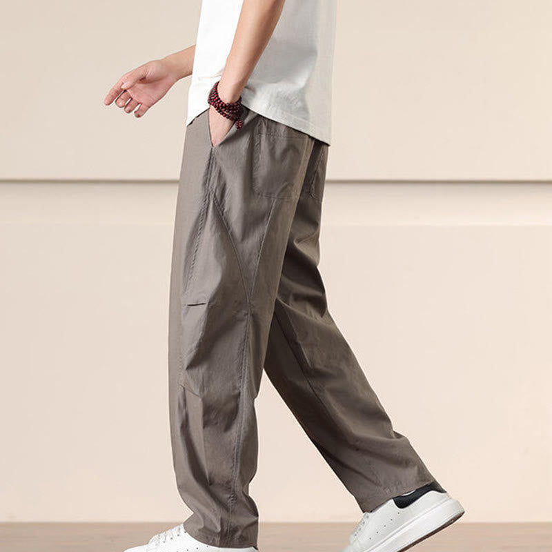 Pantalon sarouel pour homme avec cordon de serrage et poches, couleur unie, motif Buddha Stones Commute Spring - image 30