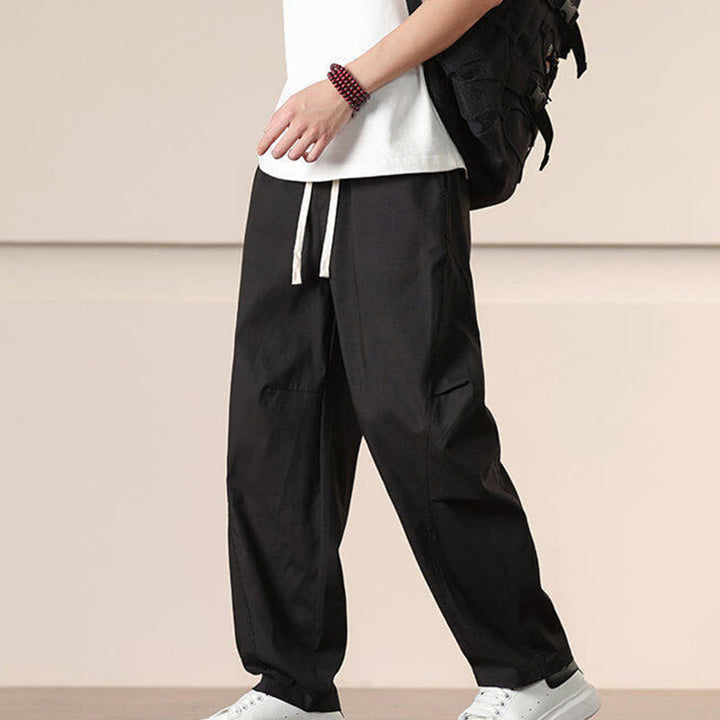 Pantalon sarouel pour homme avec cordon de serrage et poches, couleur unie, motif Buddha Stones Commute Spring - image 13