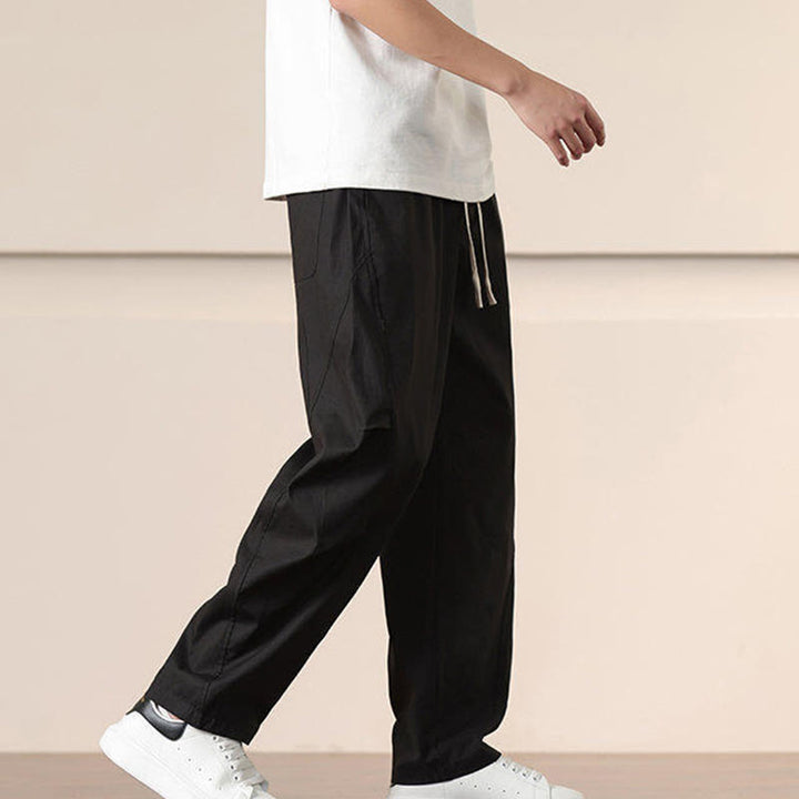 Pantalon sarouel pour homme avec cordon de serrage et poches, couleur unie, motif Buddha Stones Commute Spring - image 12