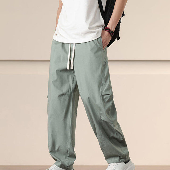 Pantalon sarouel pour homme avec cordon de serrage et poches, couleur unie, motif Buddha Stones Commute Spring - image 21