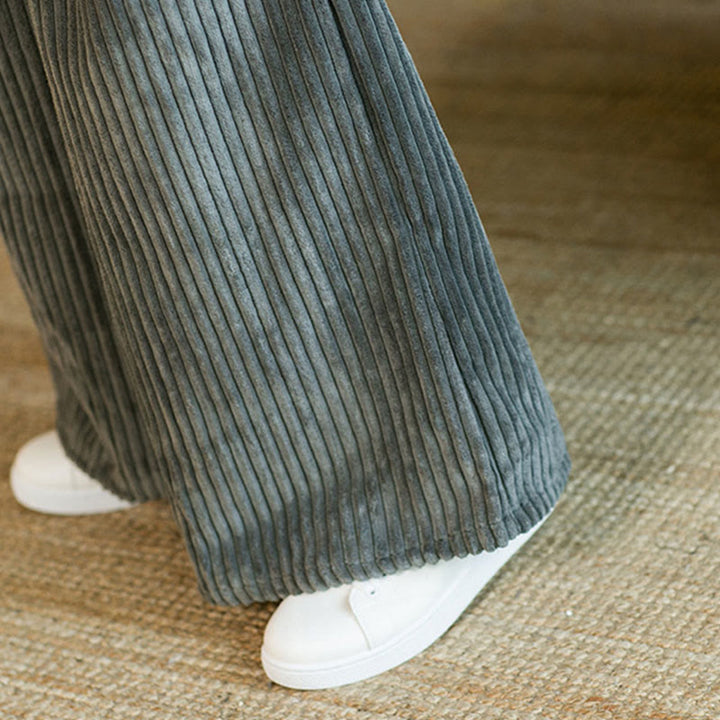 Pantalon large en velours côtelé de coton avec cordon de serrage et poches pour homme Buddha Stones Commute - image 27