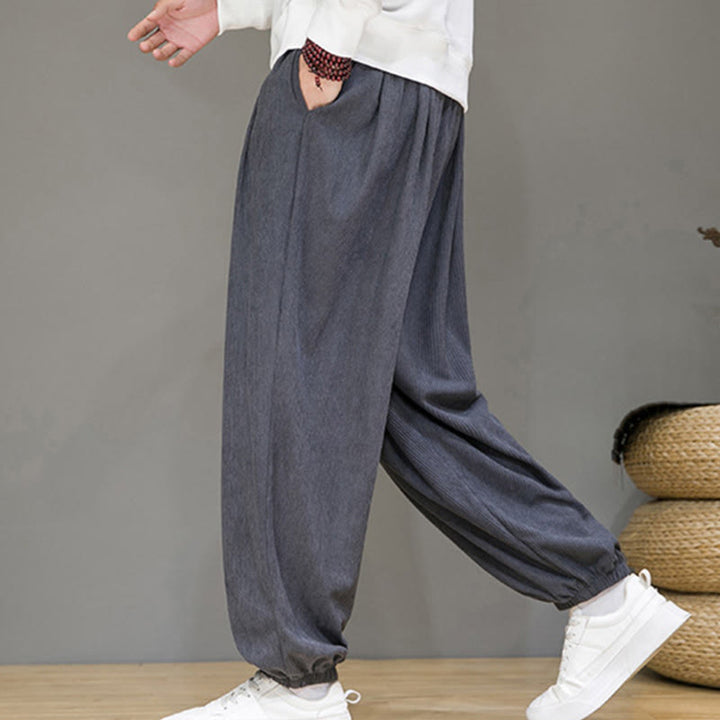 Pantalon longueur cheville doublé polaire thermique avec poches Buddha Stones Commute Plain pour homme - Gris ardoise clair - US/UK/AU46，EU56 (5XL) - image 0