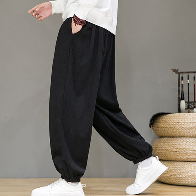 Pantalon longueur cheville doublé polaire thermique avec poches Buddha Stones Commute Plain pour homme - image 11