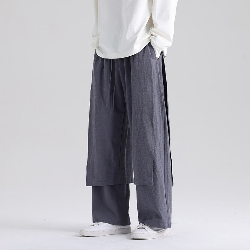Pantalon en coton uni avec poches pour homme, motif patchwork Buddha Stones - image 5