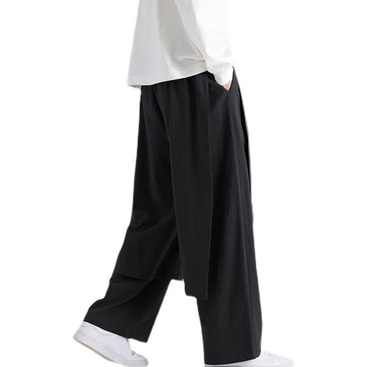 Pantalon en coton uni avec poches pour homme, motif patchwork Buddha Stones - image 18